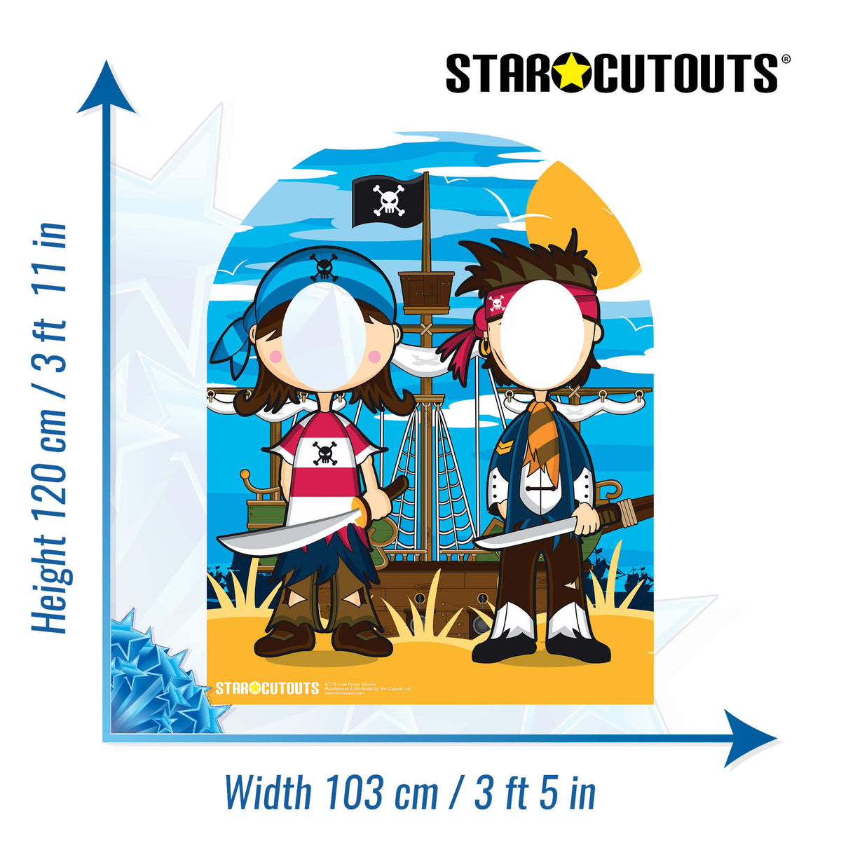 SC714 Pirate Stand In (child-sized) Cardboard Cut Out Height 120cm – product image 2