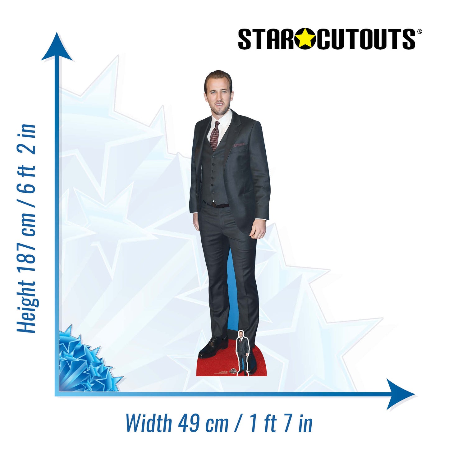 CS740 Harry Kane Footballer World Cup 2026  Height 187cm Lifesize Cardboard Cut Out With Mini