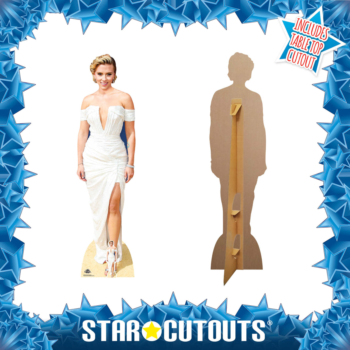 CS778 Scarlett Johansson White Dress Height 166cm Lifesize Cardboard Cut Out With Mini – product image 2