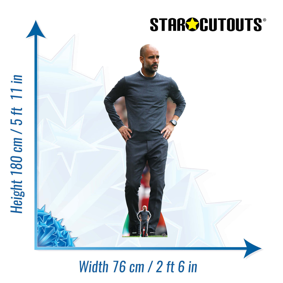 CS792 Pep Guardiola Football Manager Height 180cm Lifesize Cardboard Cut Out With Mini – product image 2