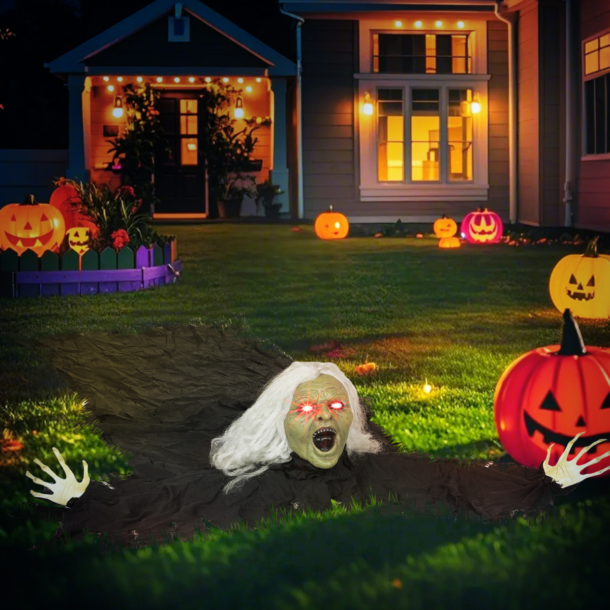Outsunny 183 cm Life Size Scary Halloween Decorations, Battery Operated
