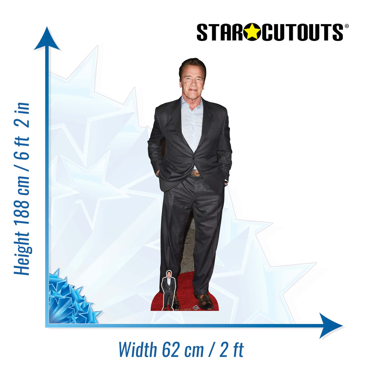 CS832 Arnold Schwarzenegger Height 188cm Lifesize Cardboard Cut Out With Mini – product image 2
