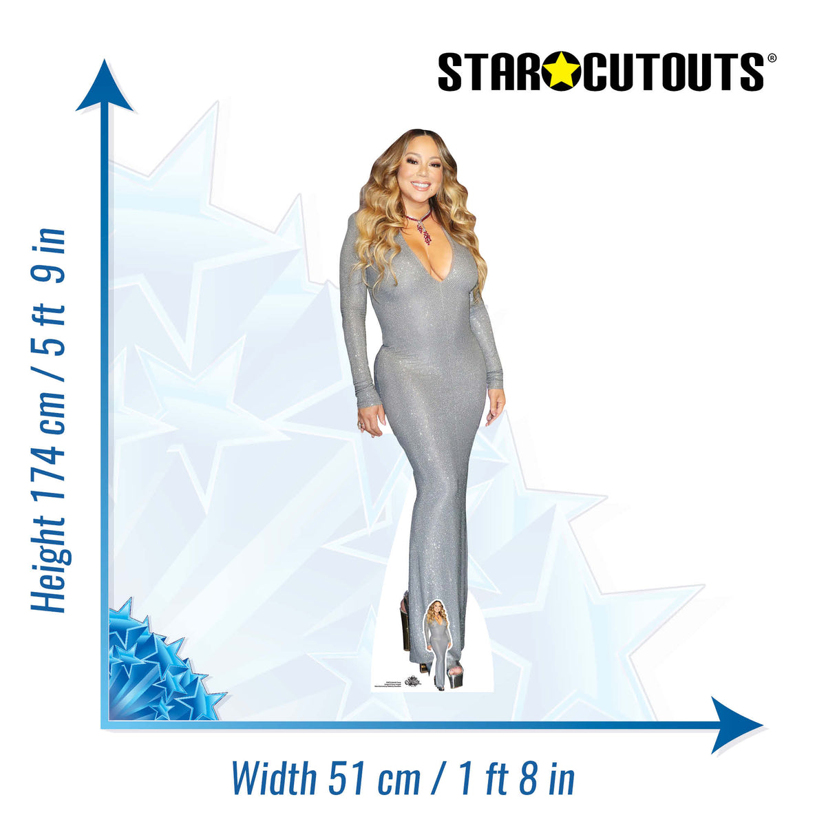 CS873 Mariah Carey Singer Height 174cm Lifesize Cardboard Cut Out With Mini – product image 2