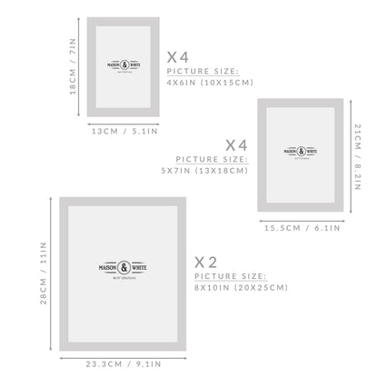 Assorted Photo Frames - Set of 10 White | M&W	