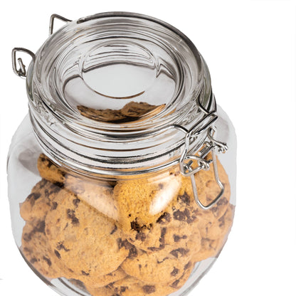 1L Glass Storage Jars with Clip Top Lid - Set of 6 | M&W	