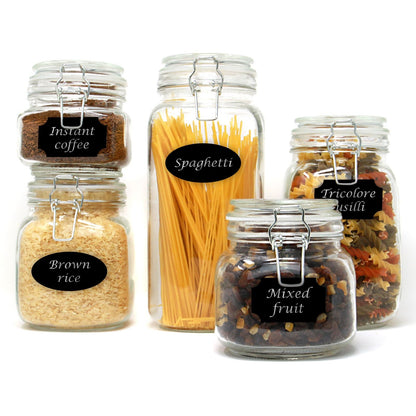 Clip Top Glass Storage Jars - Assorted Set of 5 | M&W	