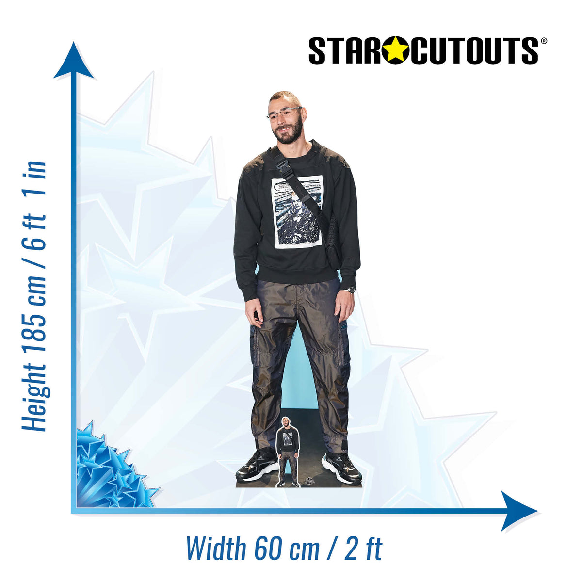 CS925 Karim Benzema Footballer Height 185cm Lifesize Cardboard Cut Out With Mini – product image 2