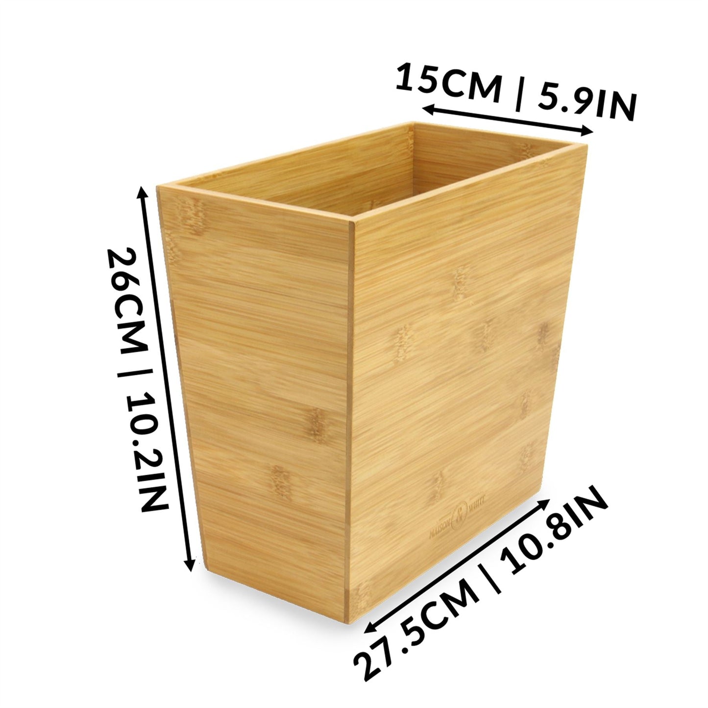 Bamboo Waste Paper Bin | M&W	