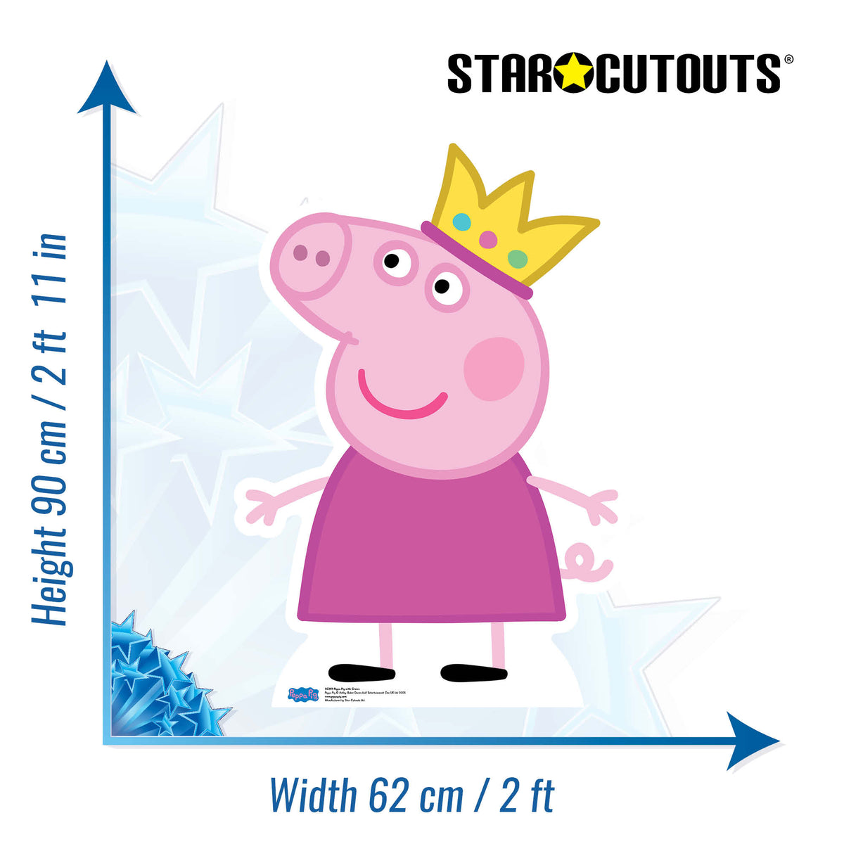 SC959 Peppa Pig Crown Cardboard Cut Out Height 90cm – product image 2
