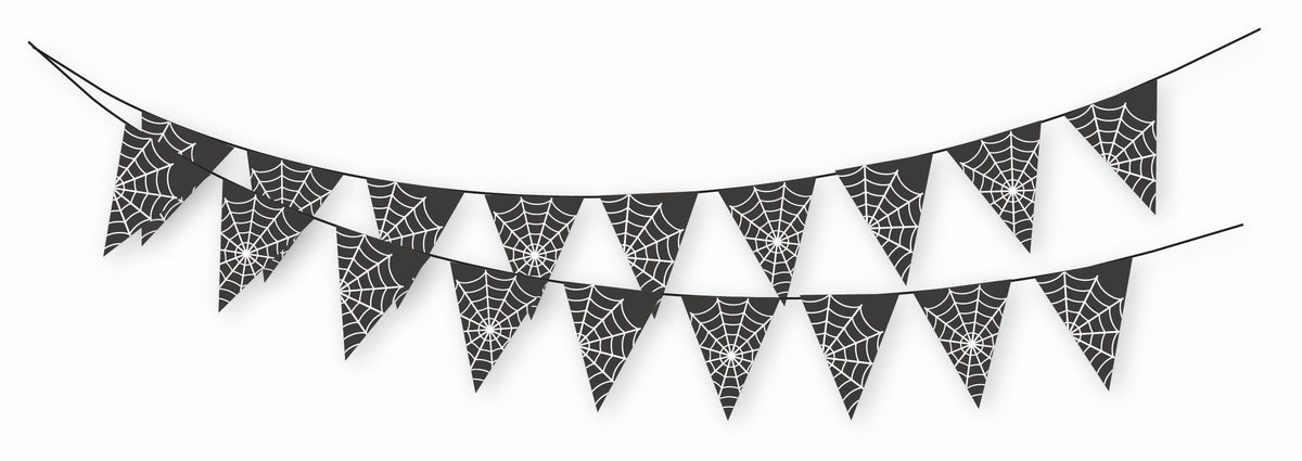 Spooky Spectacles Spider Web Pennant Banner - 3.6m