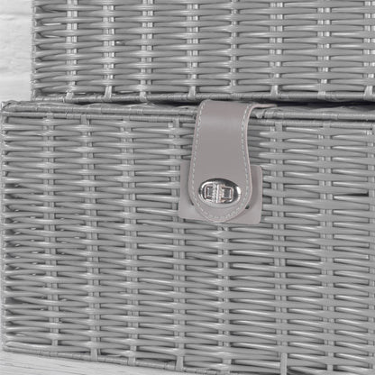 Resin Woven Storage Baskets - Set of 3 Grey | M&W	