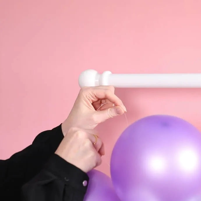 Completed balloon arch with mixed balloon sizes