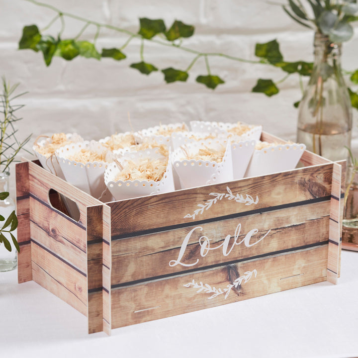 Wooden Effect Card Wedding Crate