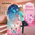 SC4613 Pink and Blue Butterfly Backdrop Sailboard Cardboard Cut Out Height 185cm – product image 1