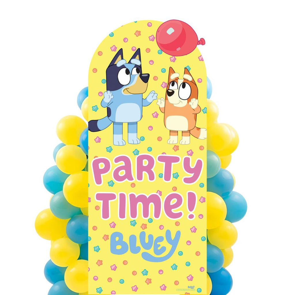 SC4573 Bluey and Bingo Balloon Party Time Large Backdrop Cardboard Cut Out Height 185cm – product image 1