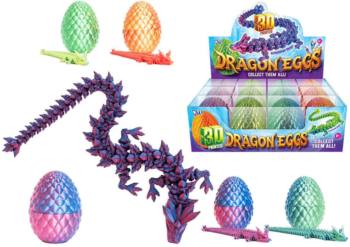 3d Printed Dragon in Egg Toy with Articulated Body for Age 6+ (Single)