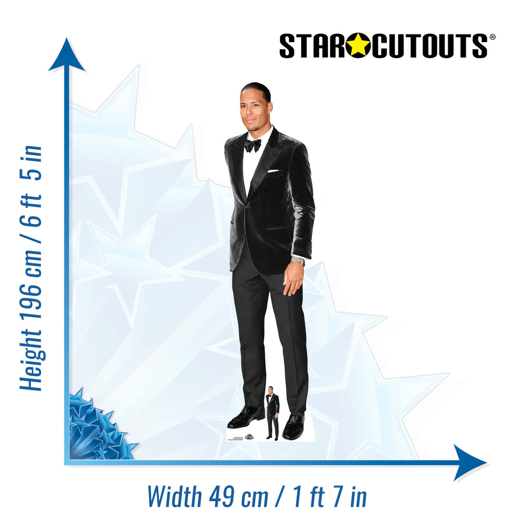 CS1139 Virgil van Dijk Height Footballer World Cup 2026 196cm Lifesize Cardboard Cut Out With Mini – product image 2