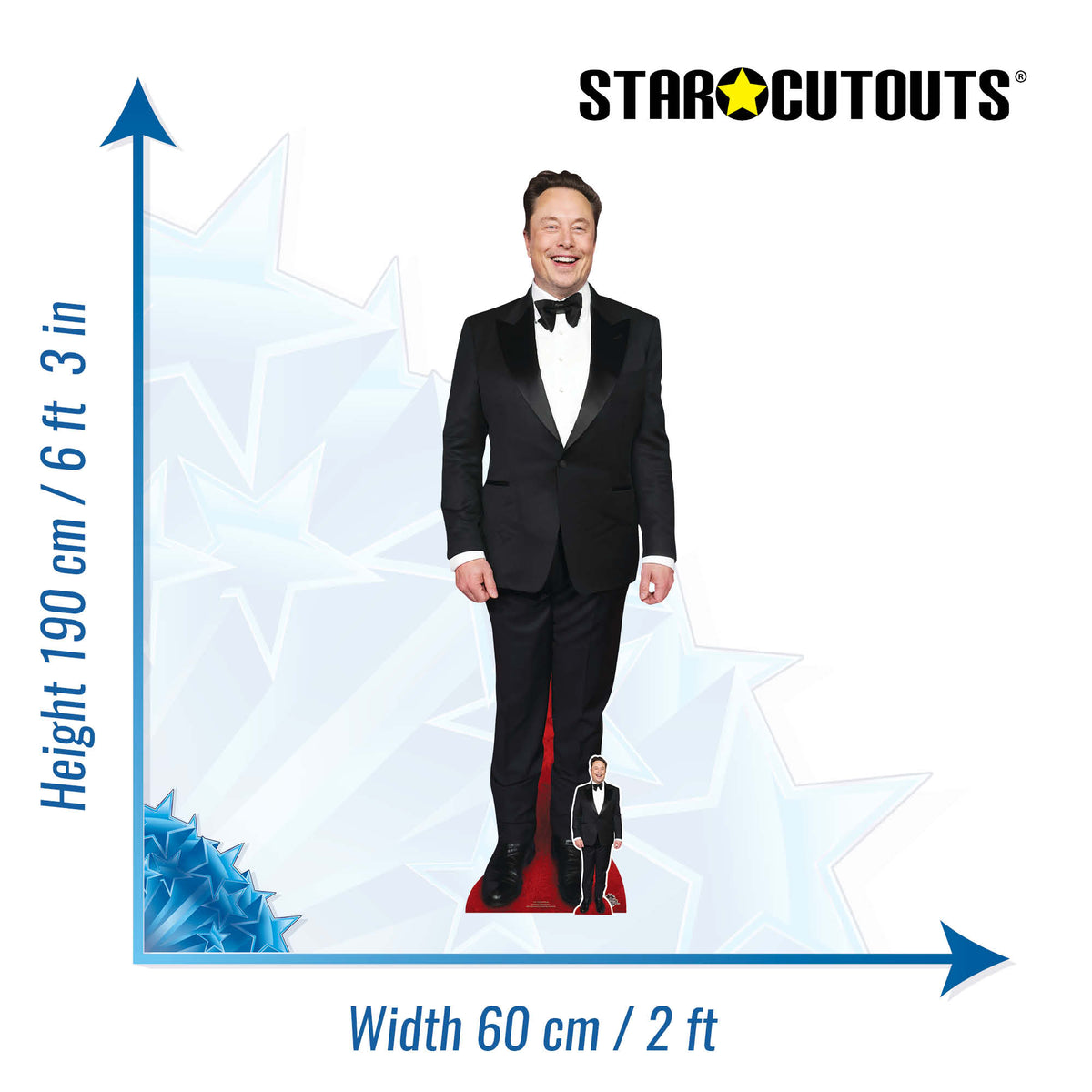CS1156 Elon Musk Smart Suit Height 190cm Lifesize Cardboard Cut Out With Mini – product image 2