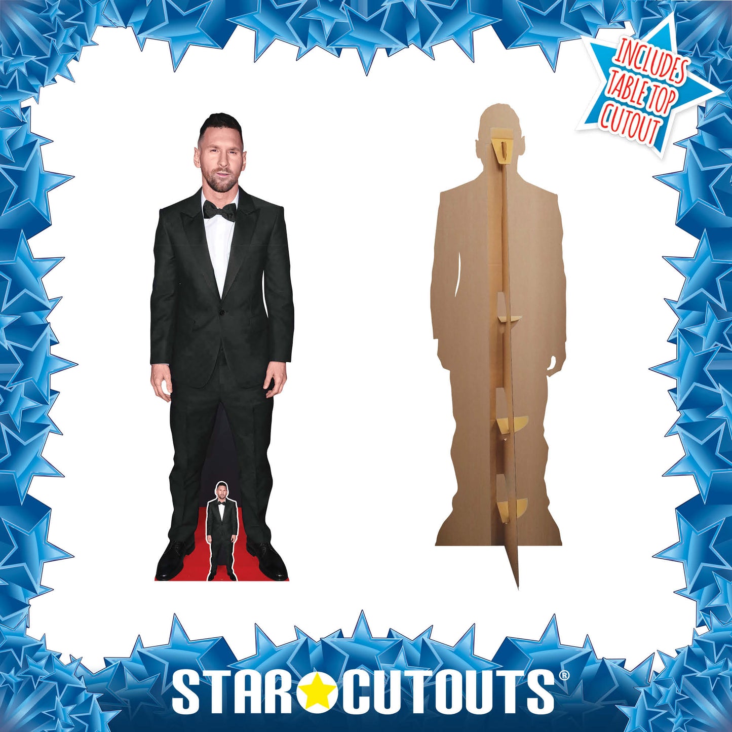 CS1170 Lionel Messi Footballer World Cup 2026 Black Suit Height 170cm Lifesize Cardboard Cut Out With Mini
