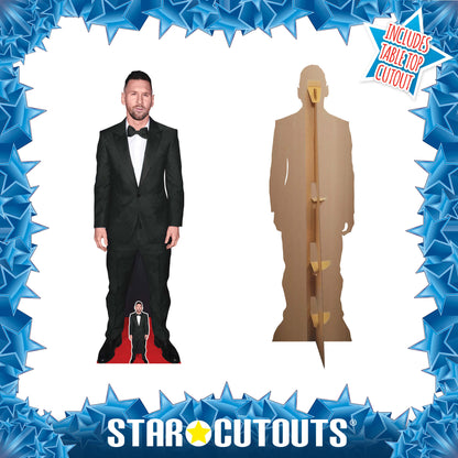 CS1170 Lionel Messi Footballer World Cup 2026 Black Suit Height 170cm Lifesize Cardboard Cut Out With Mini