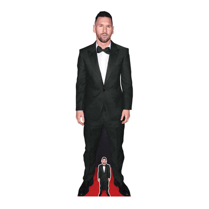 CS1170 Lionel Messi Footballer World Cup 2026 Black Suit Height 170cm Lifesize Cardboard Cut Out With Mini