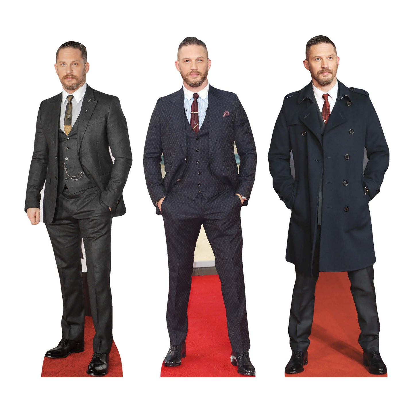 CS1233  Tom Hardy Shelf Top Cutout Pack of Three  Cardboard Cutouts Height 31cm