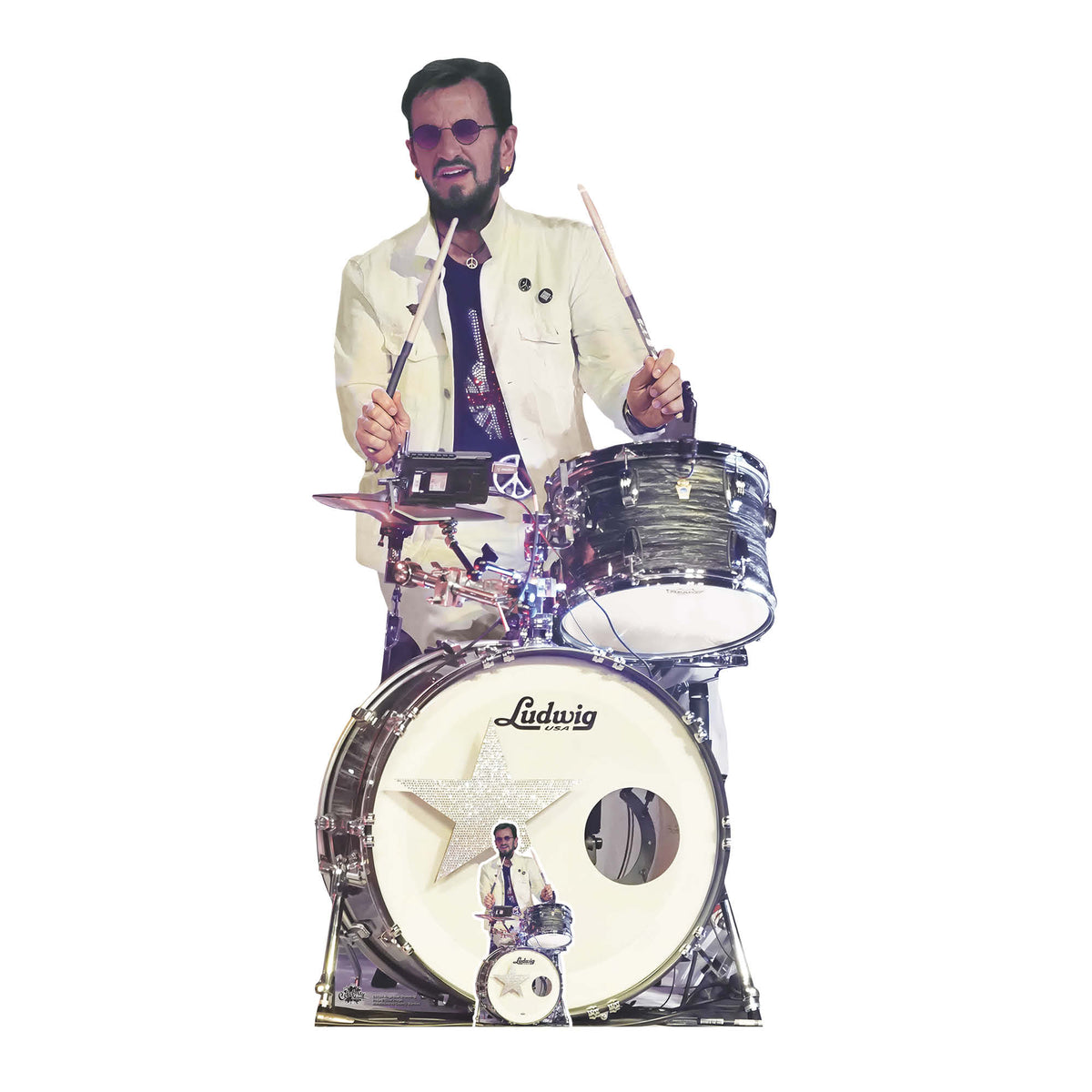 CS1268 Ringo Starr Drumming Cardboard Cutout Height 162cm – product image 1