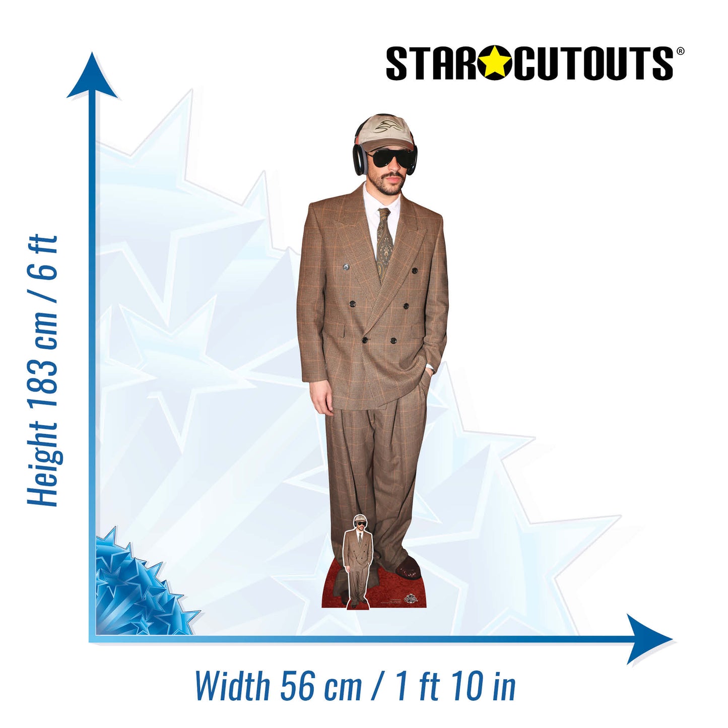 CS1282 Bad Bunny  Cardboard Cutout Height 183cm