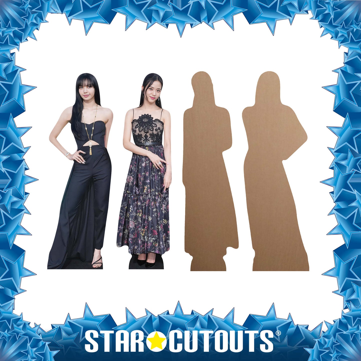 CS1400 Lisa Jisoo Black Pink Duo Shelf Top Pack Cardboard Cutouts Height 31cm
