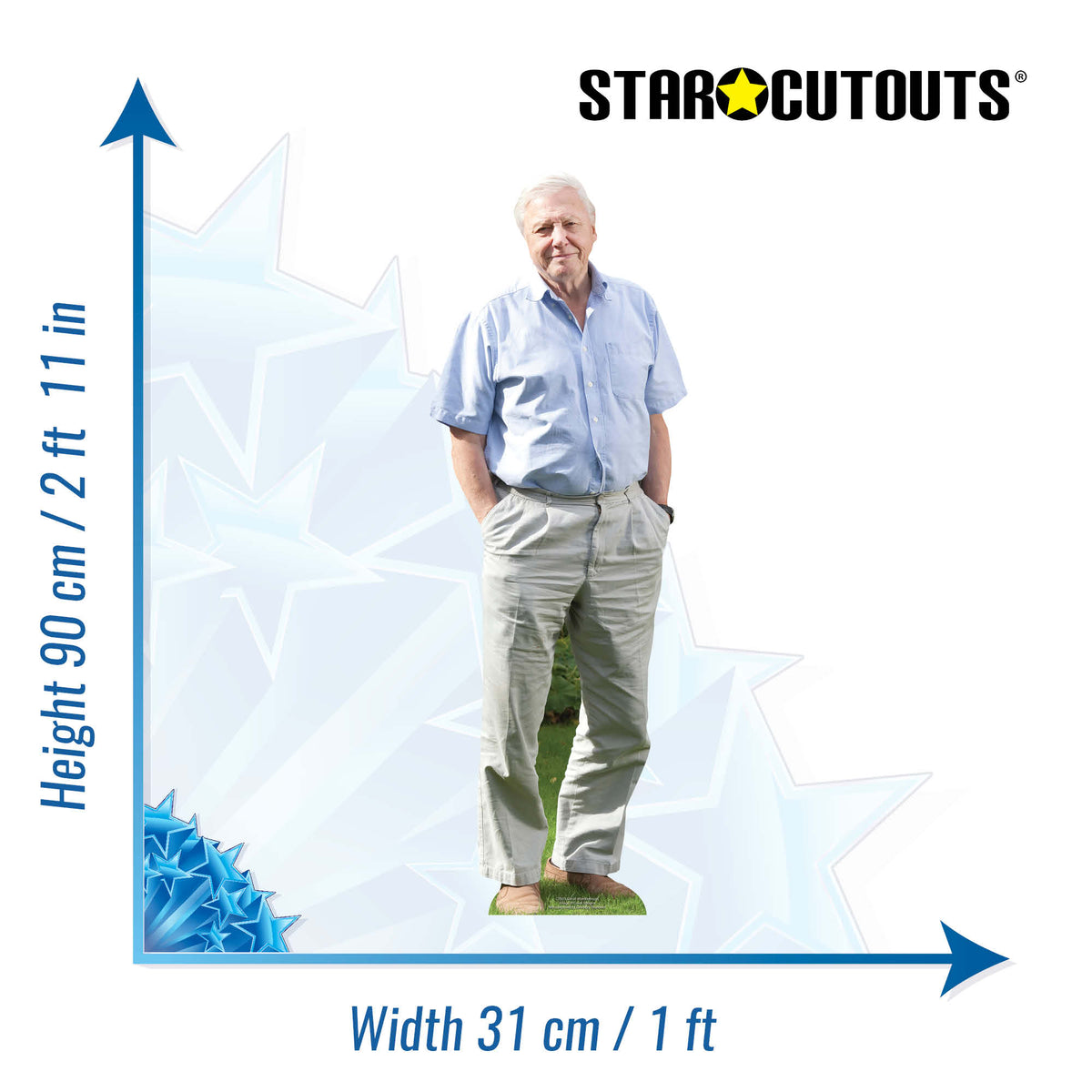 CS915 David Attenborough (Star Mini) Height 90cm Small Cardboard Cut Out – product image 2