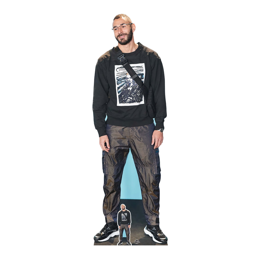 CS925 Karim Benzema Footballer Height 185cm Lifesize Cardboard Cut Out With Mini – product image 1