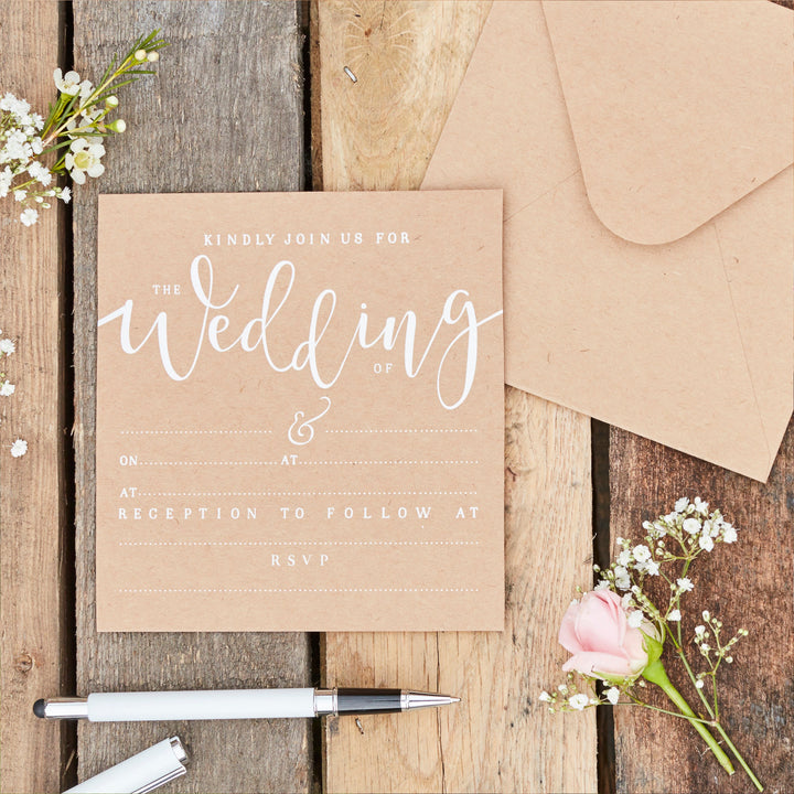 Kraft Wedding Invites - Rustic Country