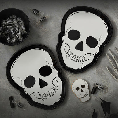 Skull Shaped Paper Halloween Plates (8pk)
