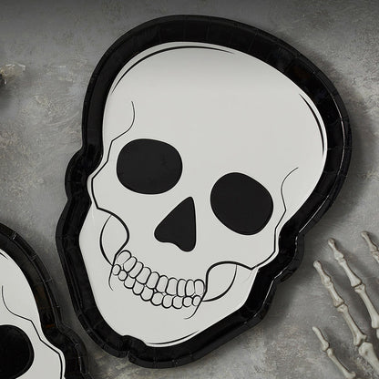 Skull Shaped Paper Halloween Plates (8pk)