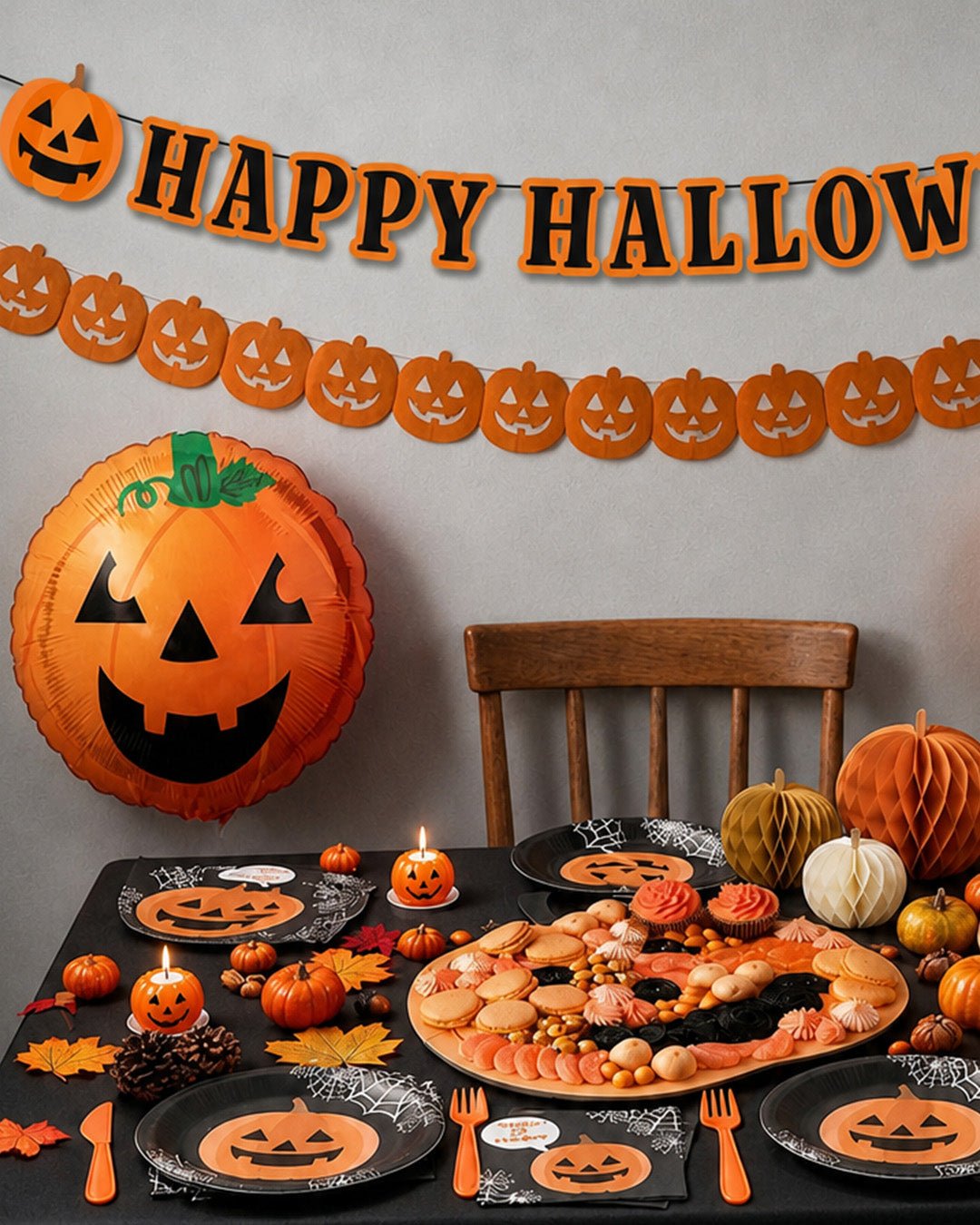 Pumpkin Tissue Paper Garland - 3m