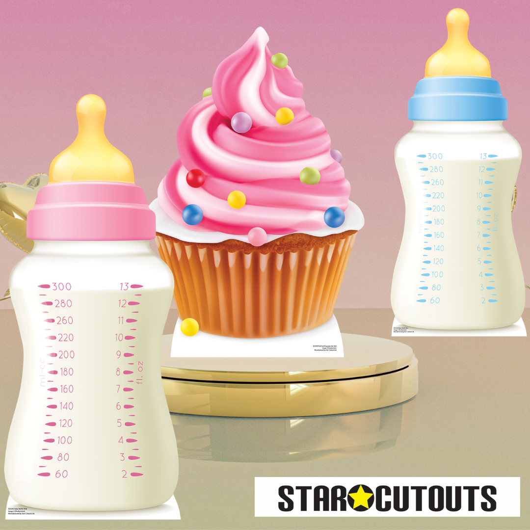 SC4359 Pink Cupcake Swirl Star Mini Cardboard Cut Out Height 84cm – product image 4