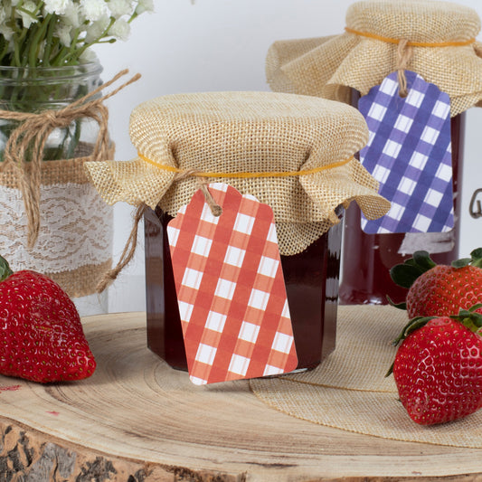 Gingham Jam Jar Gift Labels