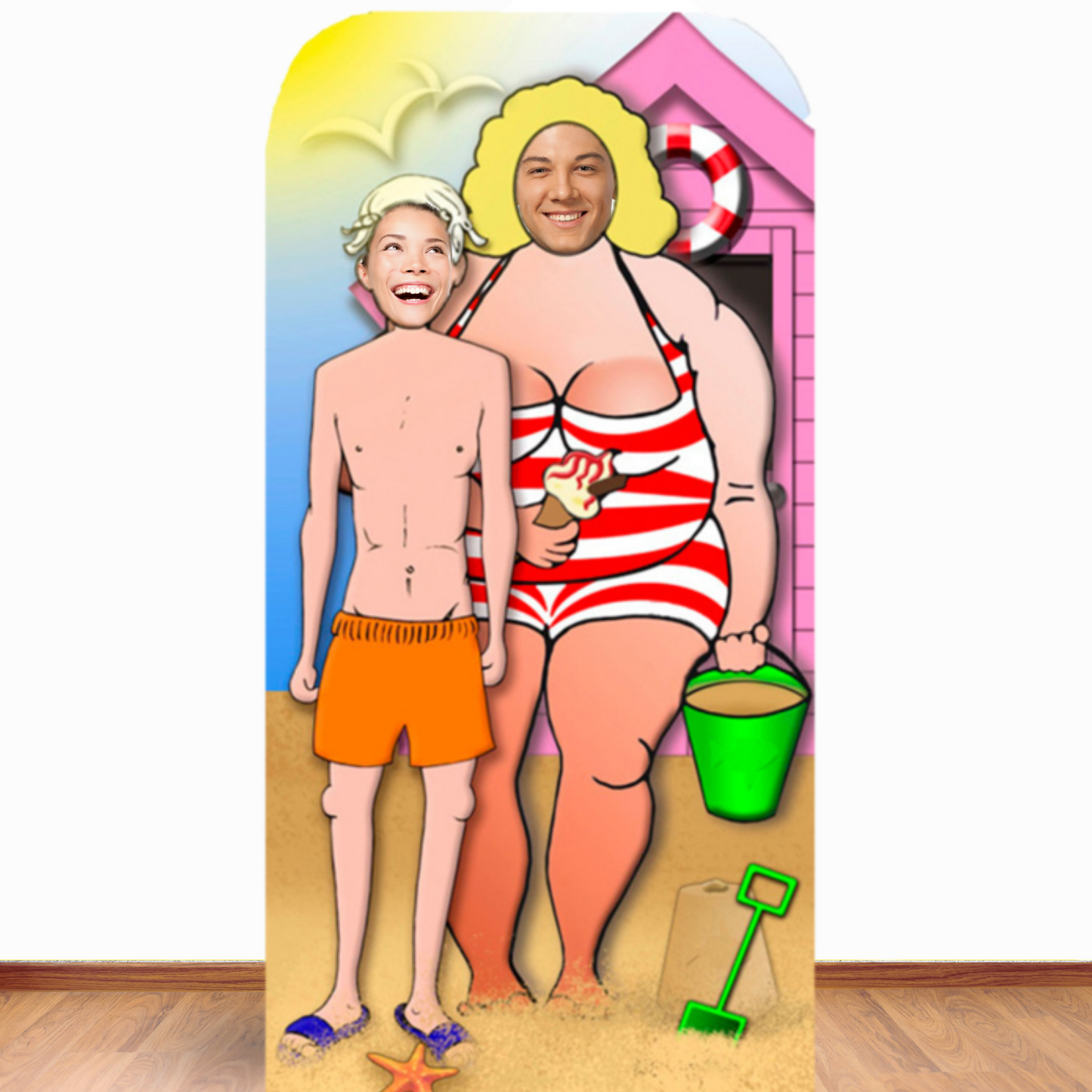 SC134 Sea Side Couple Stand-In Cardboard Cut Out Height 186cm