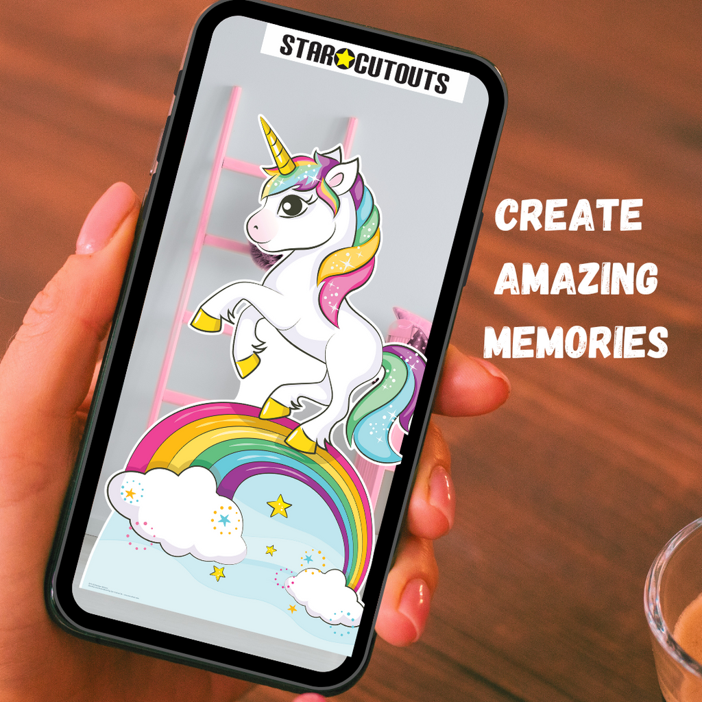 SC1153 Rainbow Unicorn Cardboard Cut Out Height 163cm – product image 5
