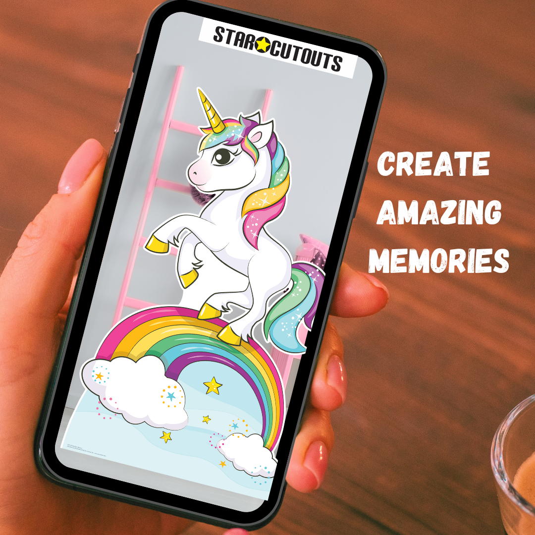 SC1153 Rainbow Unicorn Cardboard Cut Out Height 163cm – product image 5