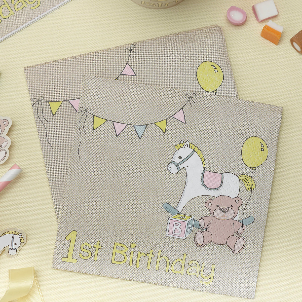 1st Birthday Napkins - Rock-a-bye