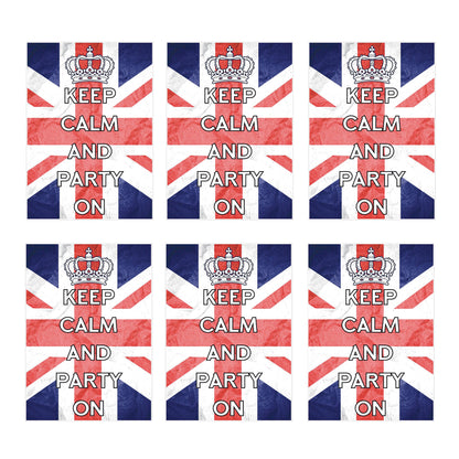 RD081 Keep Calm & Party On Posters – 6 Pack Posters  Height 44cm