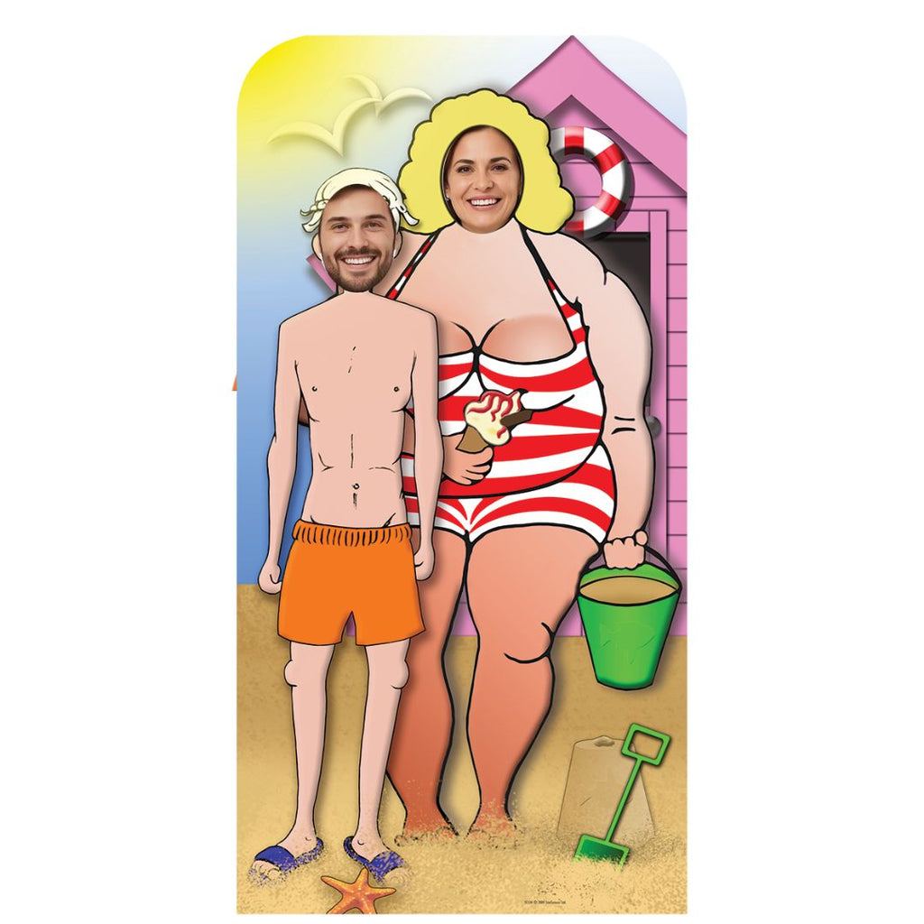 SC134 Sea Side Couple Stand-In Cardboard Cut Out Height 186cm – product image 1