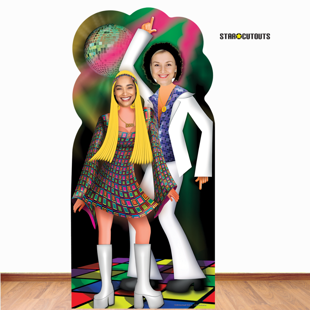 SC190 Disco Couple Stand- In Cardboard Cut Out Height 190cm – product image 2