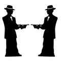 SC206 Gangster silhouette (double pack) Cardboard Cut Out Height 175cm – product image 1