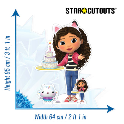 SC4316 Gabby with Cake Gabby's Dollhouse Star Mini Cardboard Cut Out Height 95cm