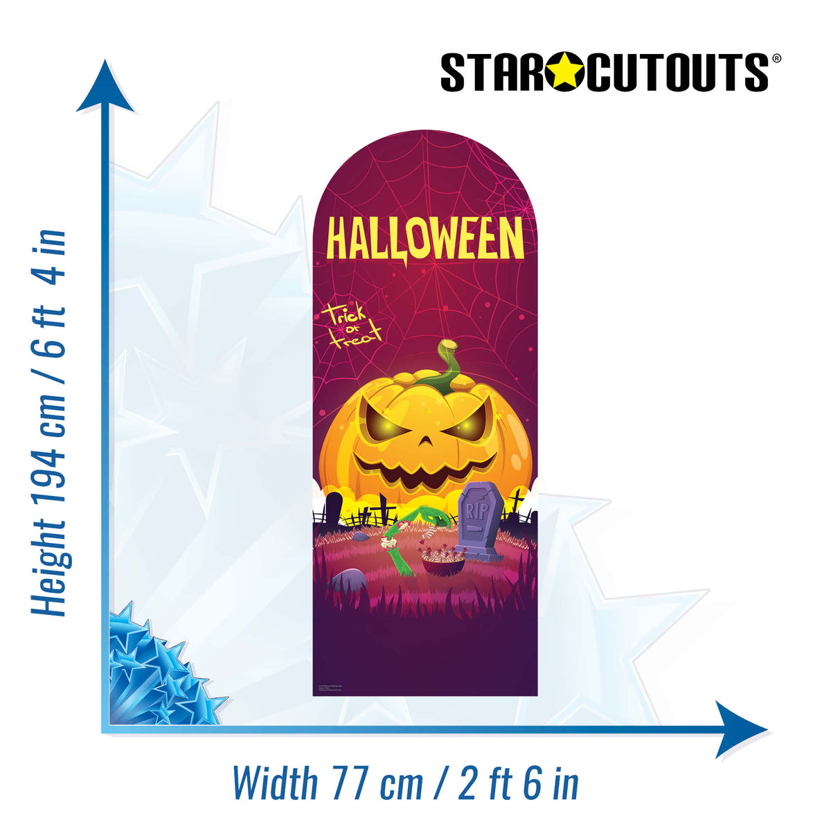 SC4329 Halloween Backdrop Single Cardboard Cut Out Height 194cm – product image 2