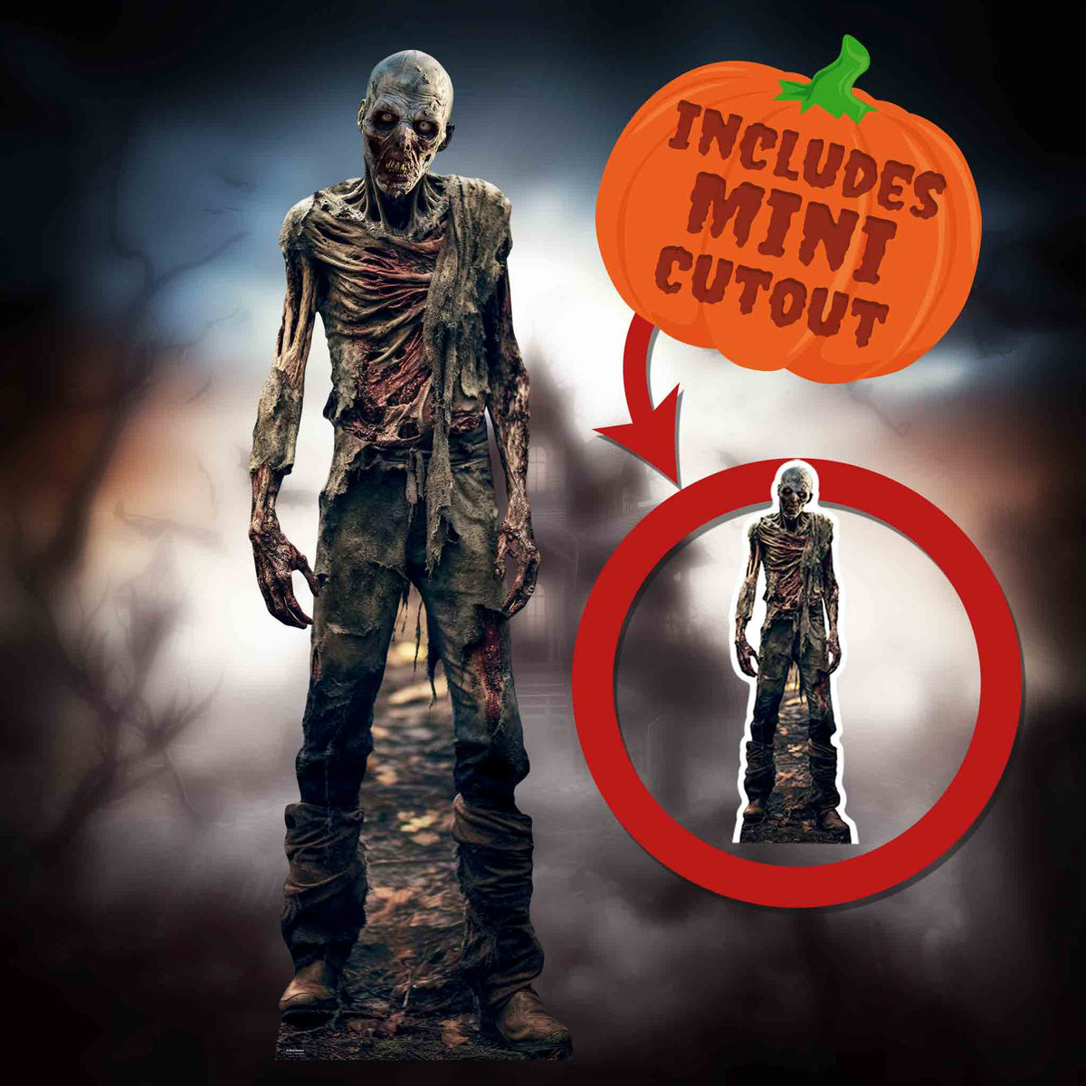 SC4352 Zombie Skeleton Cardboard Cut Out Height 185cm – product image 3