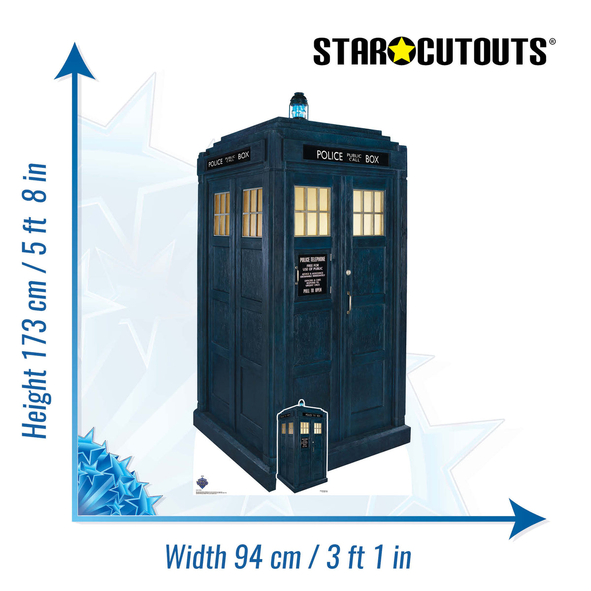 SC4391 TARDIS Police Box Doctor Who Cardboard Cut Out Height 173cm Doctor Who Cardboard Cutouts | Life Size Characters UK – product image 2