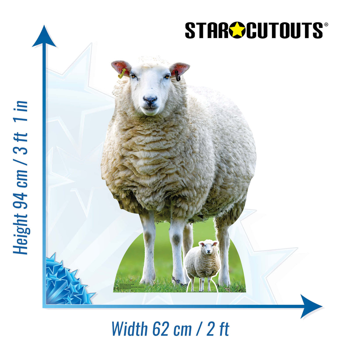 SC4437 Sheep Farm Animal Cardboard Cut Out Height 94cm – product image 2